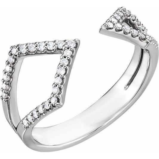 14K White 1/5 CTW Diamond Geometric Ring