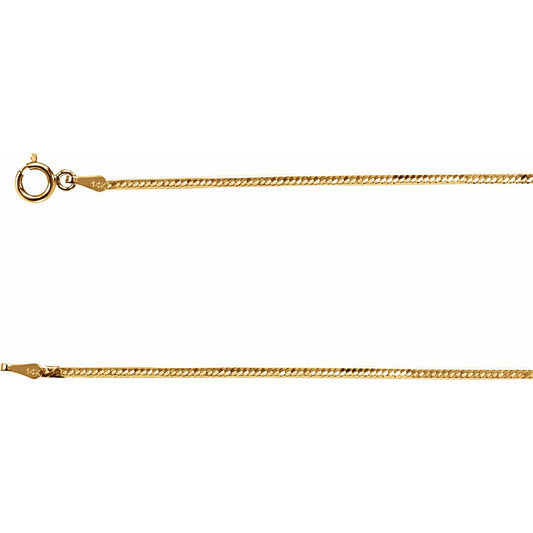 14K Yellow 1.5 mm Flexible Herringbone Chain 7 Chain