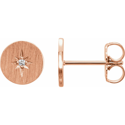 14K Rose .02 CTW Diamond Earrings