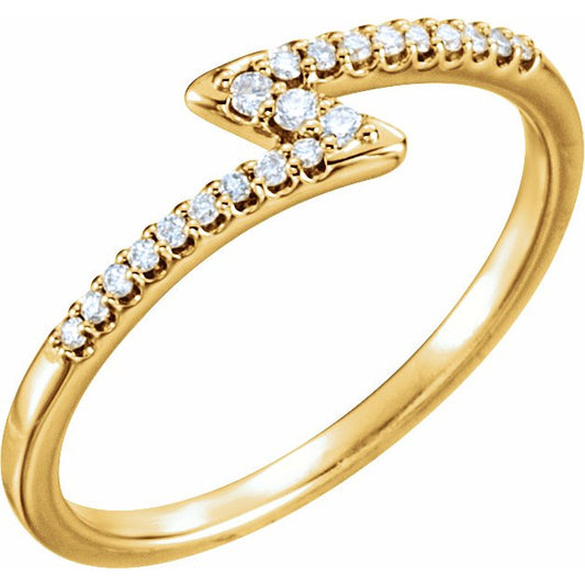 14K Yellow 1/8 CTW Diamond Stackable Ring