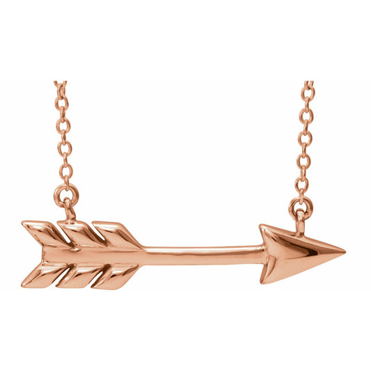 14K Rose Arrow 16-18 Necklace