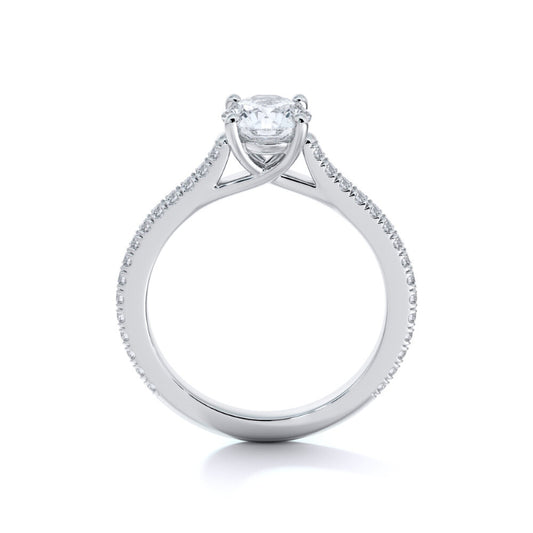 Sasha Primak Thin Contour Cathedral Pave Diamond Trellis Engagement Ring