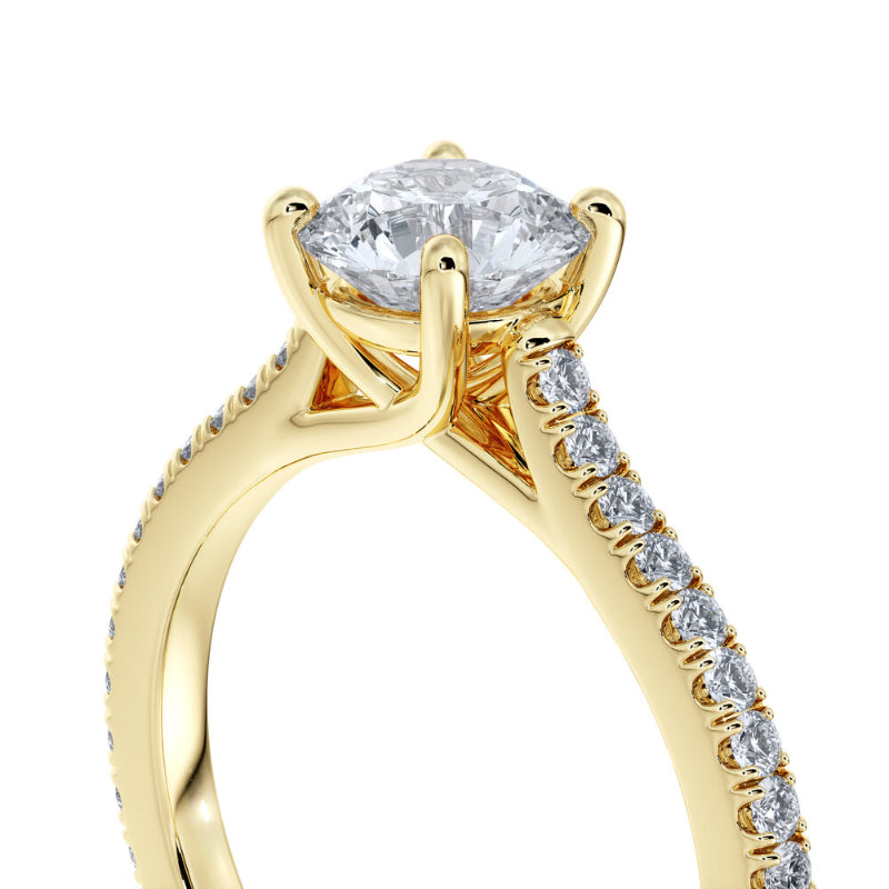 Sasha Primak Thin Contour Cathedral Pave Diamond Trellis Engagement Ring