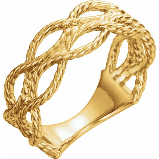 14K Yellow Rope Ring