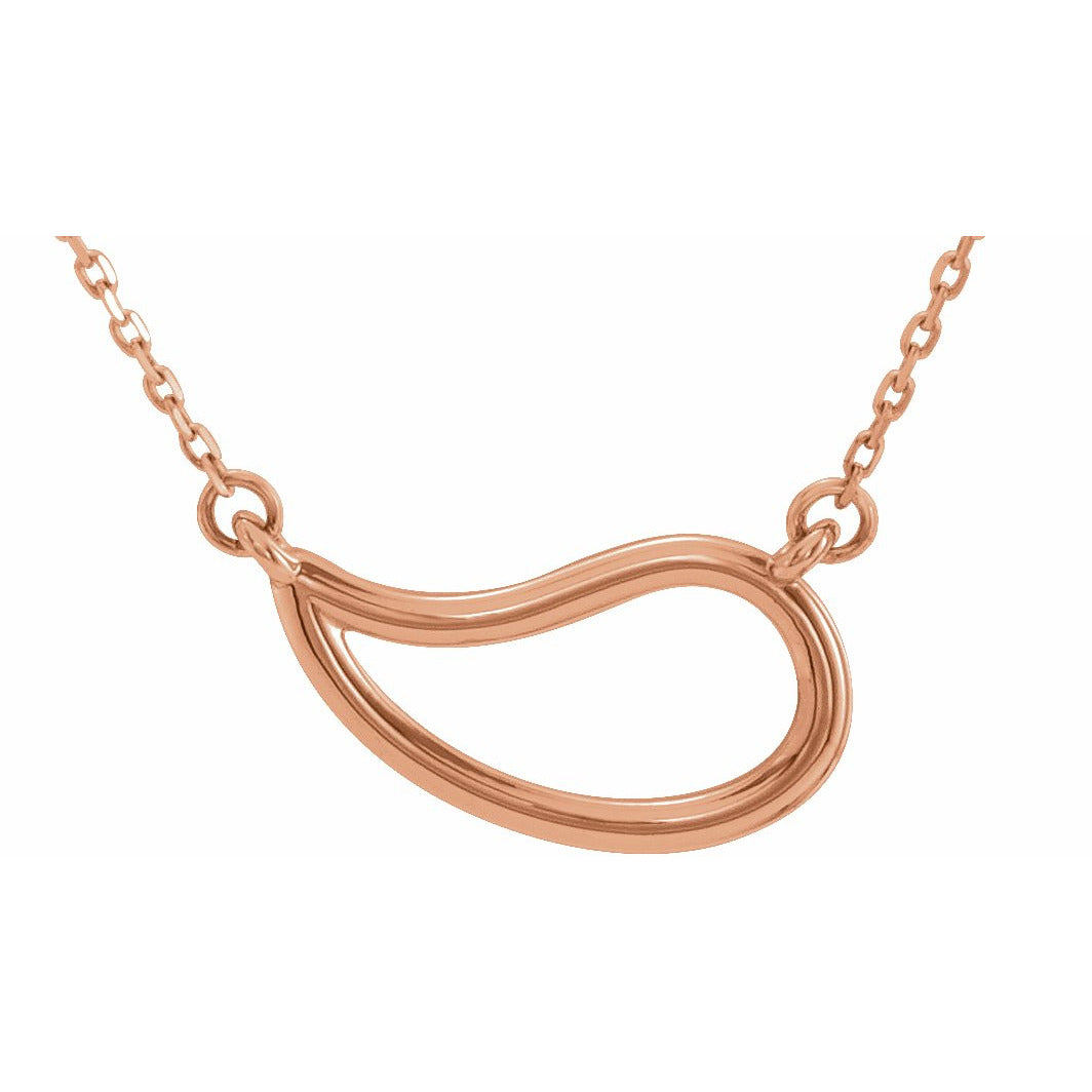 14K Rose Paisley 18 Neckalce