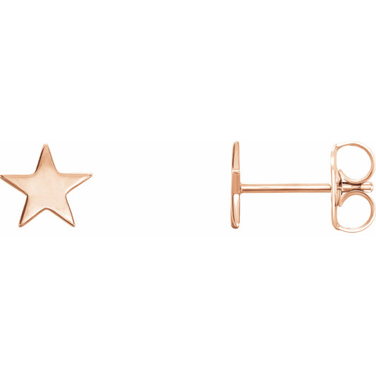 14K Rose Star Earrings