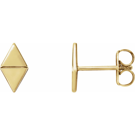 14K Yellow Geometric Earrings