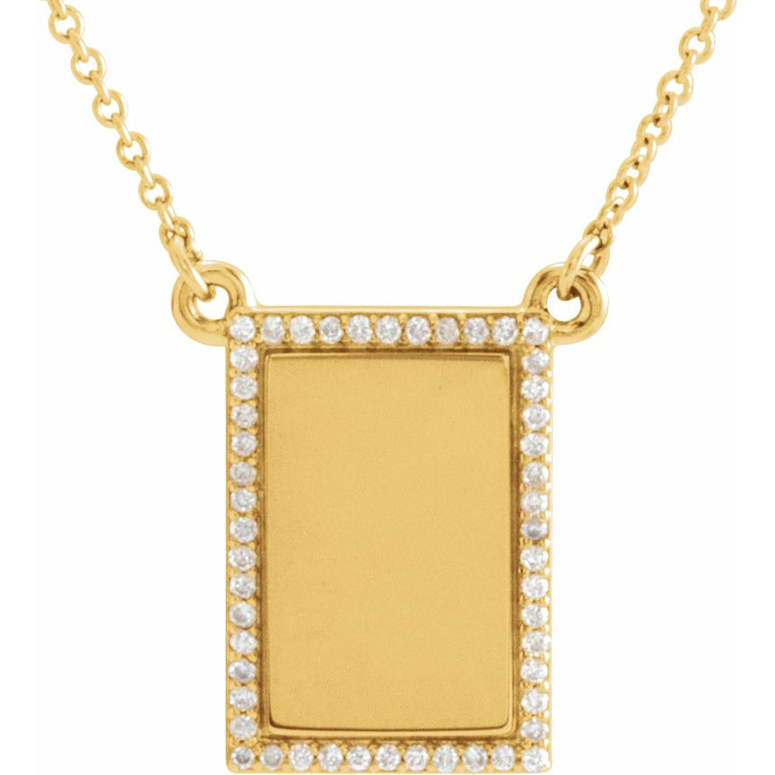 14K Yellow 1/8 CTW Diamond Bar 18 Necklace