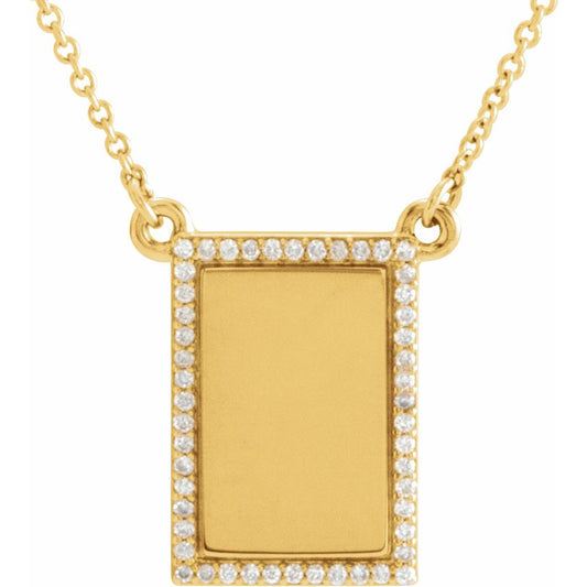14K Yellow 1/8 CTW Diamond Bar 18 Necklace