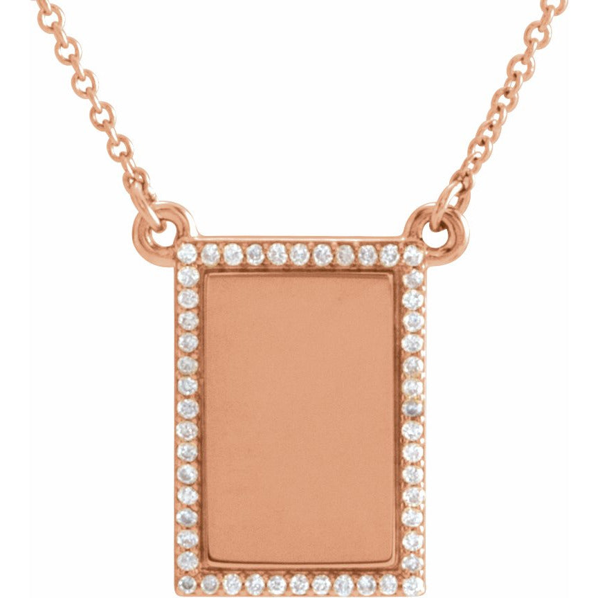 14K Rose  1/8 CTW Diamond Bar 18 Necklace