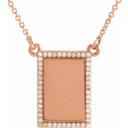 14K Rose  1/8 CTW Diamond Bar 18 Necklace