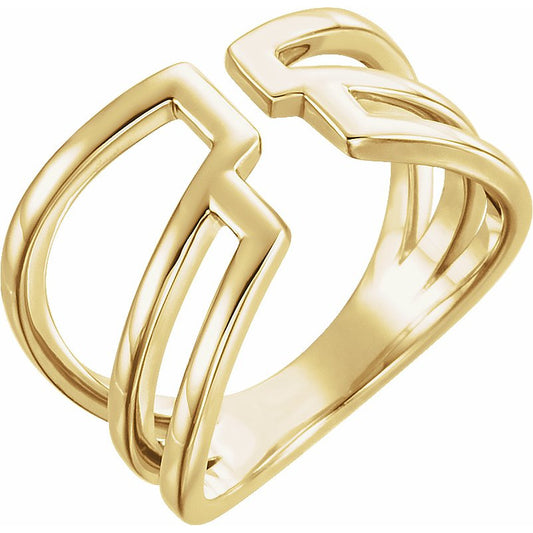 14K Yellow Negative Space Ring