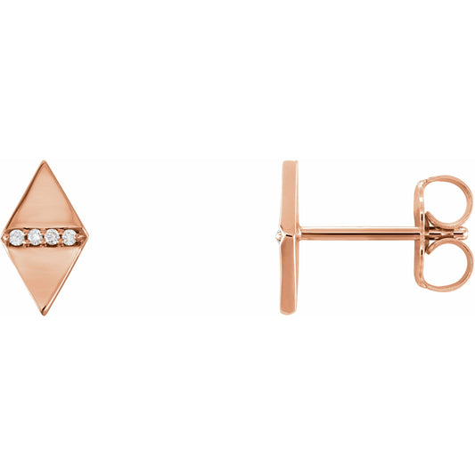 14K Rose .025 CTW Diamond Geometric Earrings