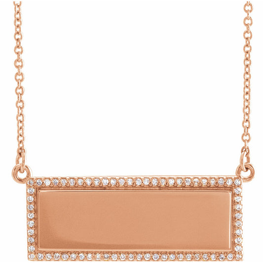 14K Rose 1/6 CTW Diamond Bar 18 Necklace