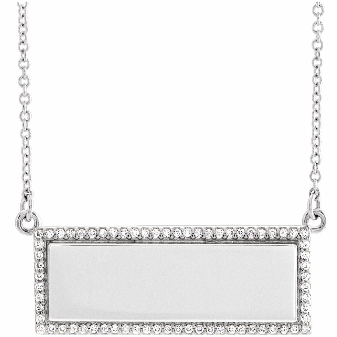 14K White 1/6 CTW Diamond Bar 18 Necklace