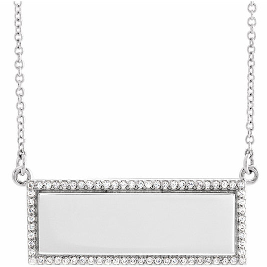 14K White 1/6 CTW Diamond Bar 18 Necklace