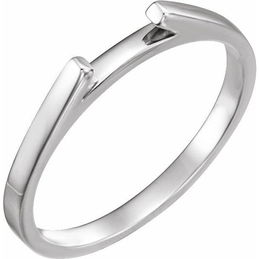 14K White Matching Band for 6 mm Round Engagement Ring