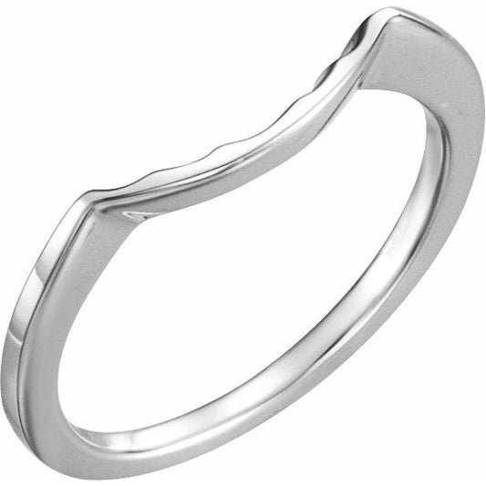 14K White Matching Band for 6.5 mm Round Ring