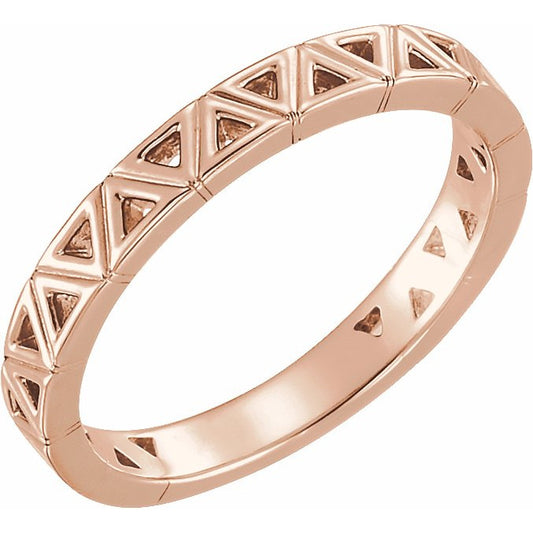 14K Rose Stackable Geometric Ring