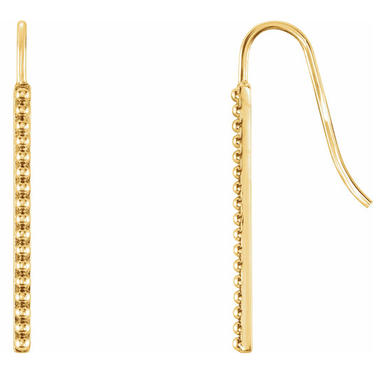 14K Yellow Beaded Earrings