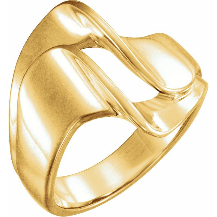 14K Yellow 18 mm Freeform Remount Ring