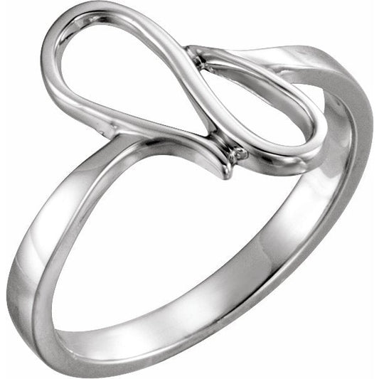 14K White Freeform Ring