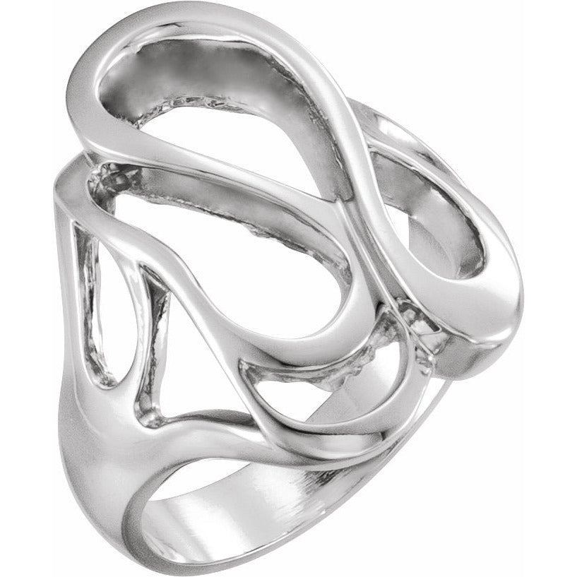 14K White Freeform Ring