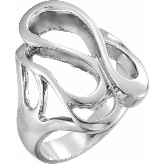 14K White Freeform Ring