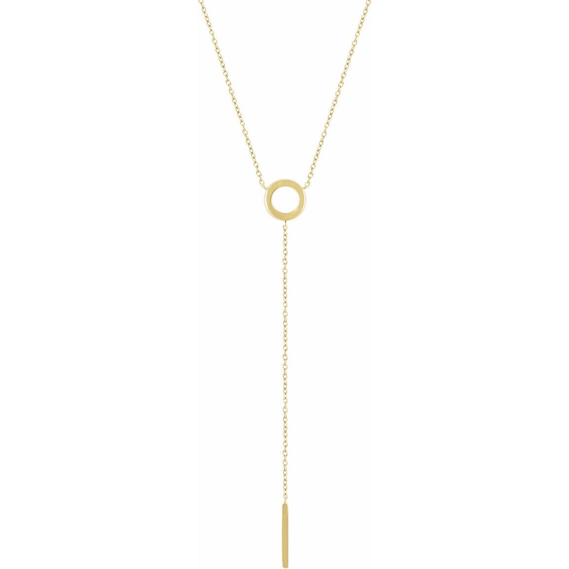 14K Yellow Circle & Bar Y 16-18 Necklace