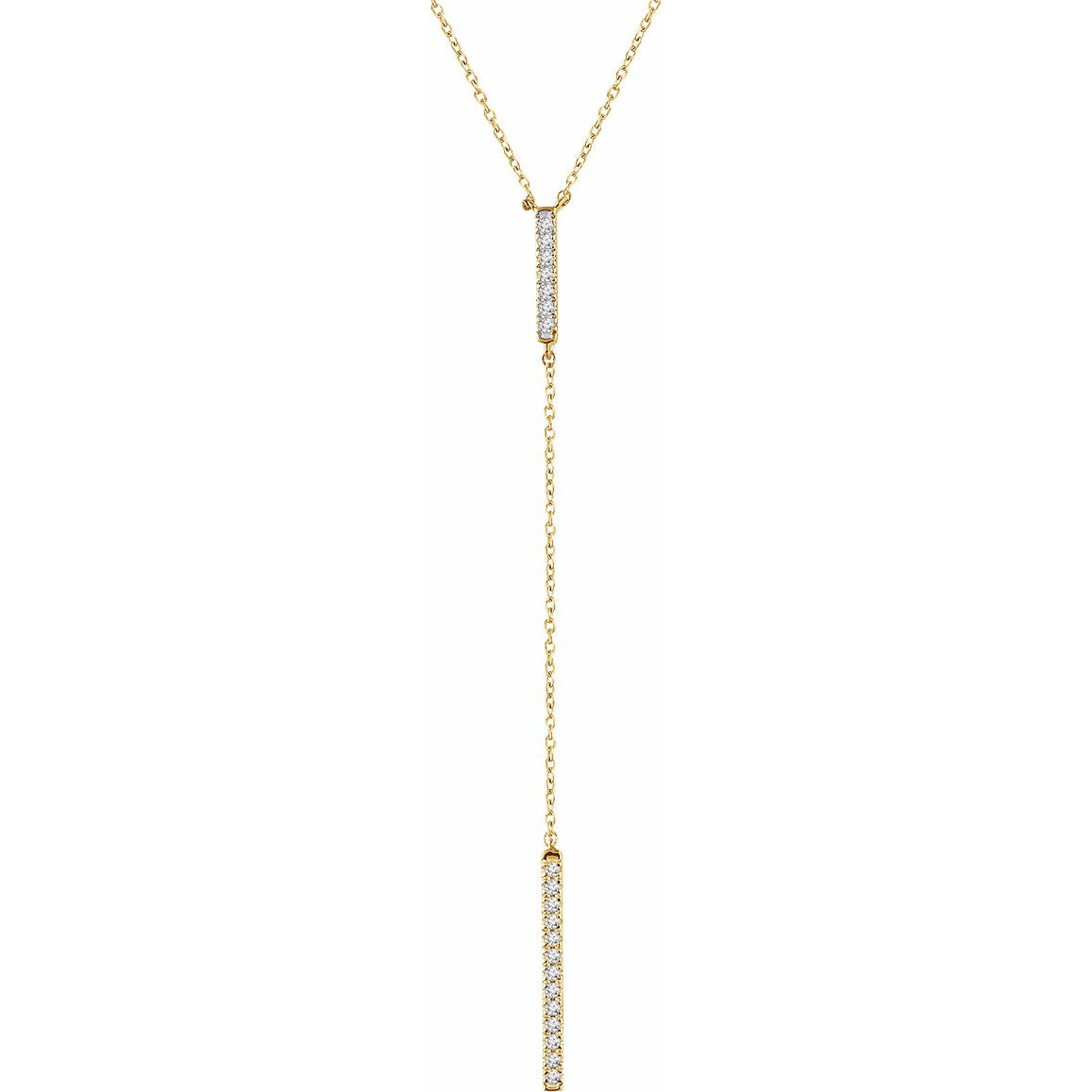 14K Yellow 1/5 CTW Diamond Bar Y 16-18 Necklace