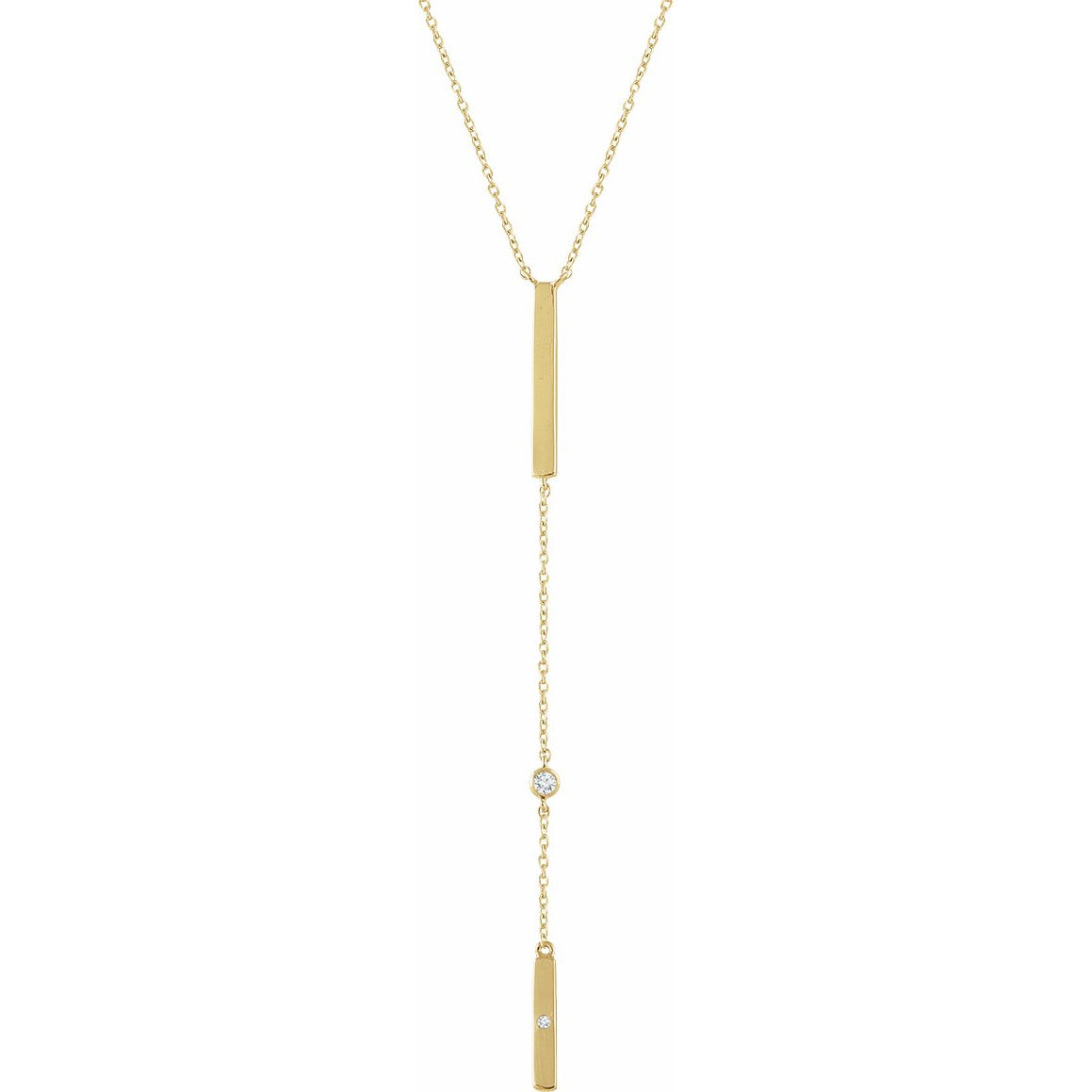 14K Yellow .06 CTW Diamond Bar 16-18 Necklace