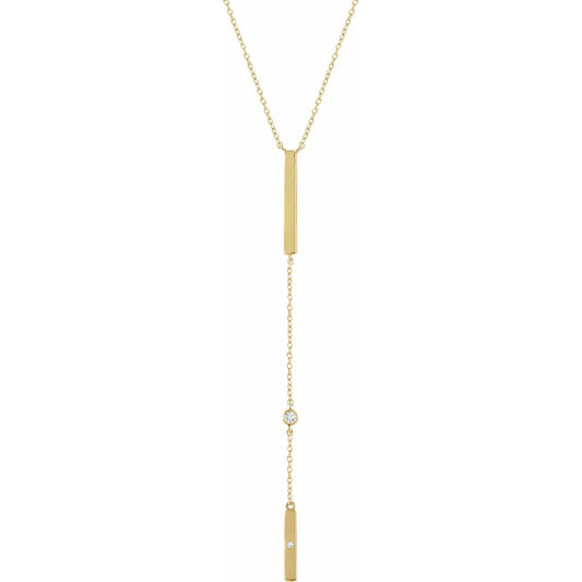 14K Yellow .06 CTW Diamond Bar 16-18 Necklace