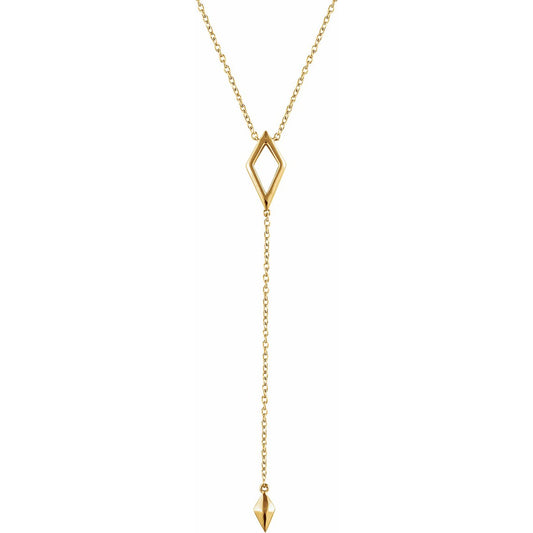 14K Yellow Geometric Y 16-18 Necklace