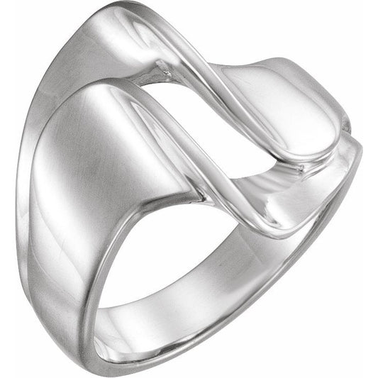 14K White 18 mm Freeform Remount Ring