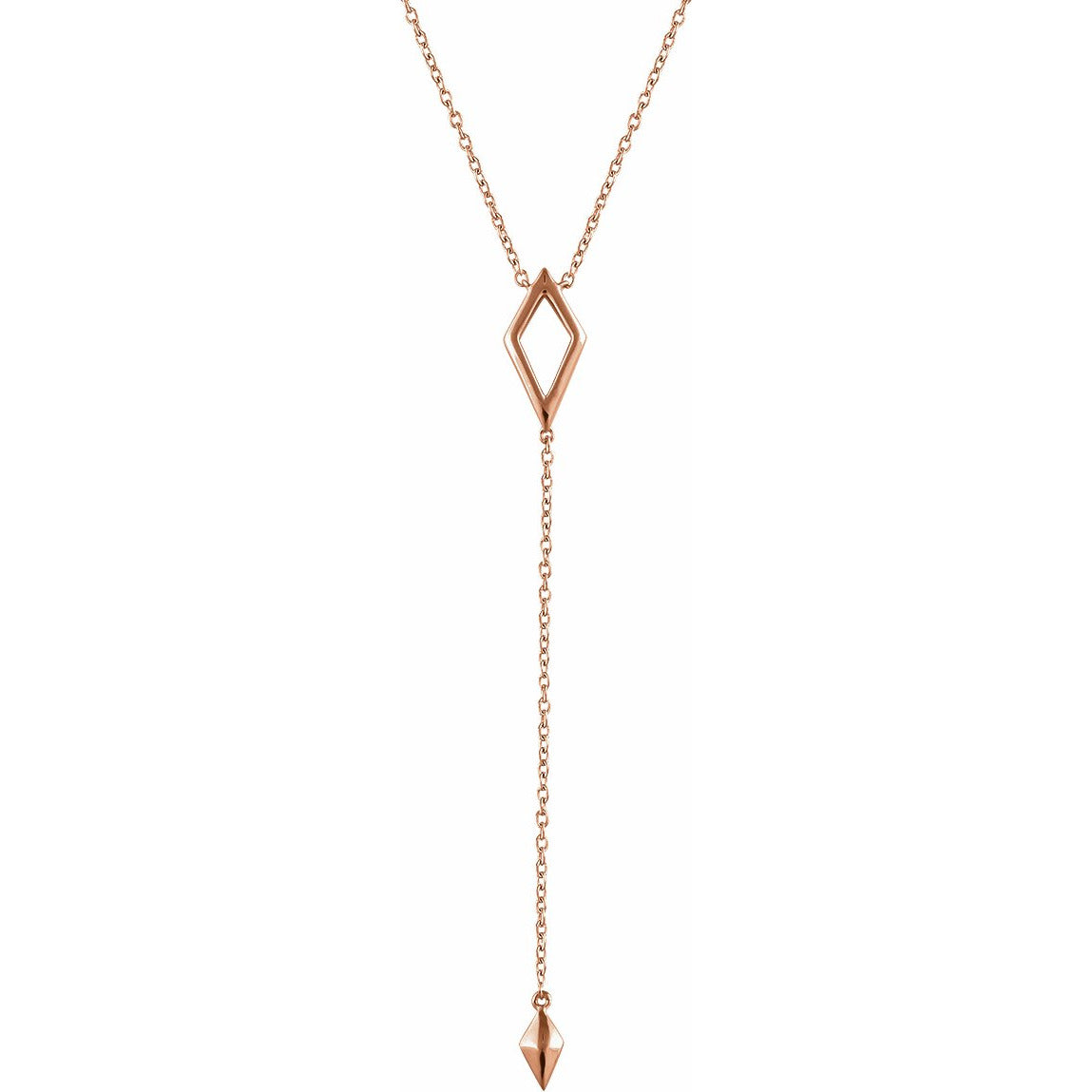 14K Rose Geometric Y 16-18 Necklace