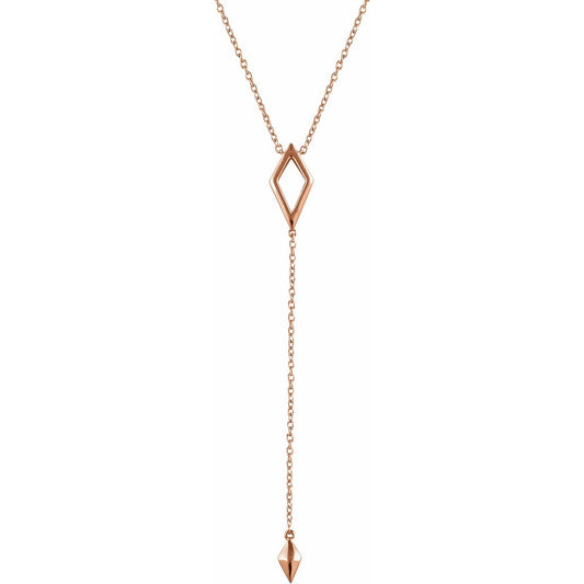 14K Rose Geometric Y 16-18 Necklace