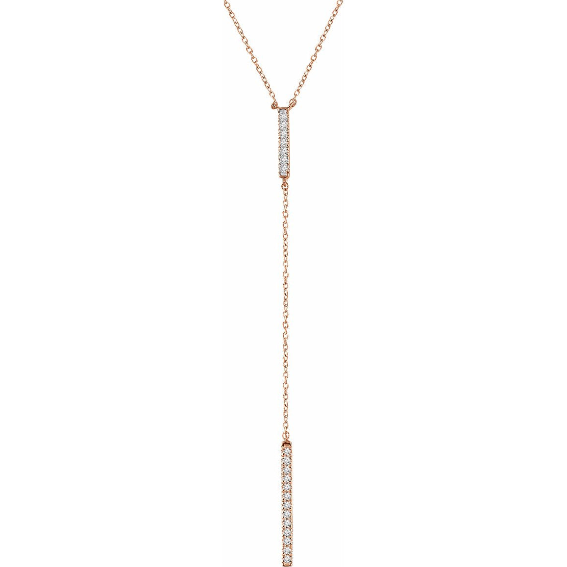 14K Rose 1/5 CTW Diamond Bar Y 16-18 Necklace