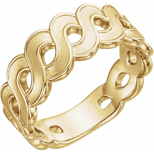 14K Yellow Infinity-Style Ring