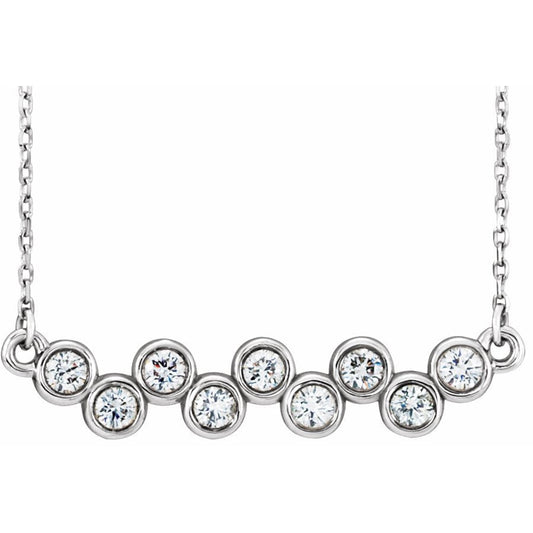 14K White 1/2 CTW Diamond Bezel-Set 16-18 Necklace