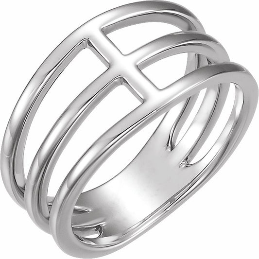 14K White Negative Space Ring