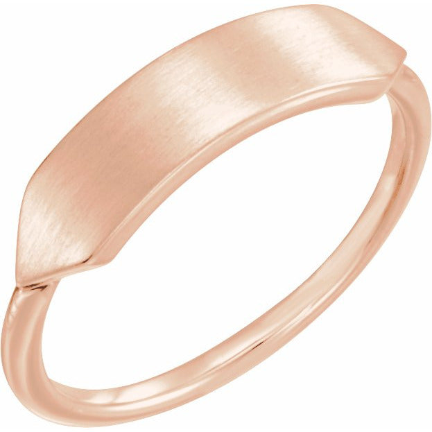 14K Rose 19.7x5 mm Geometric Signet Ring