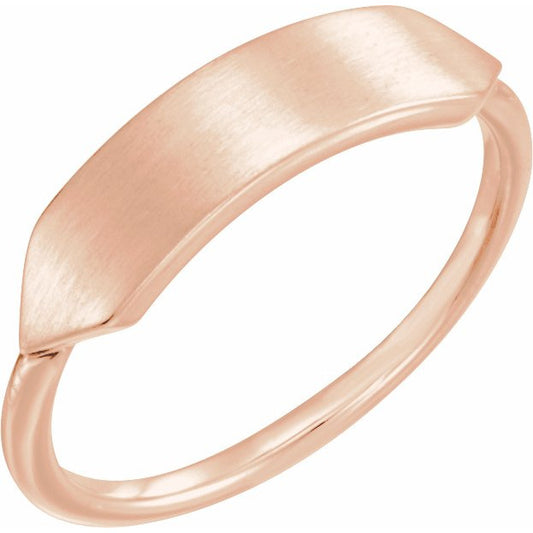 14K Rose 19.7x5 mm Geometric Signet Ring