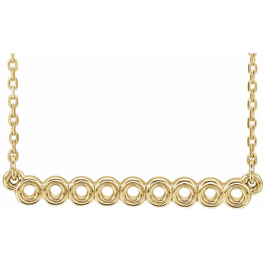 14K Yellow Circle Bar 16-18 Necklace