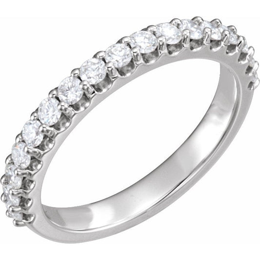 14K White 1/2 CTW Diamond Band