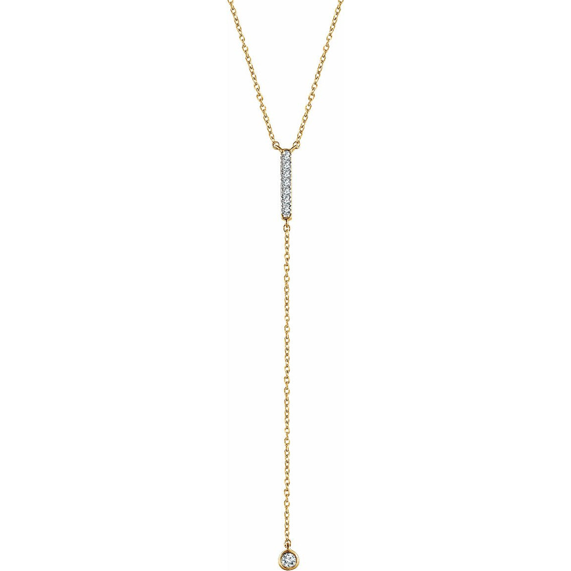 14K Yellow 1/8 CTW Diamond Bar Y 16-18 Necklace