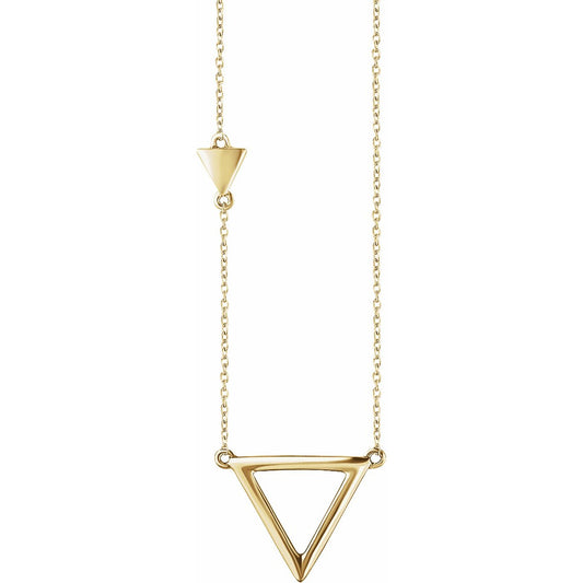 14K Yellow Triangle 18 Necklace
