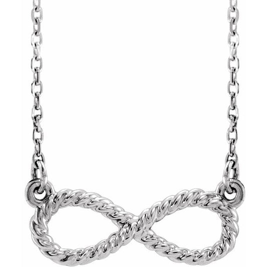 14K White Rope Infinity-Inspired 18 Necklace
