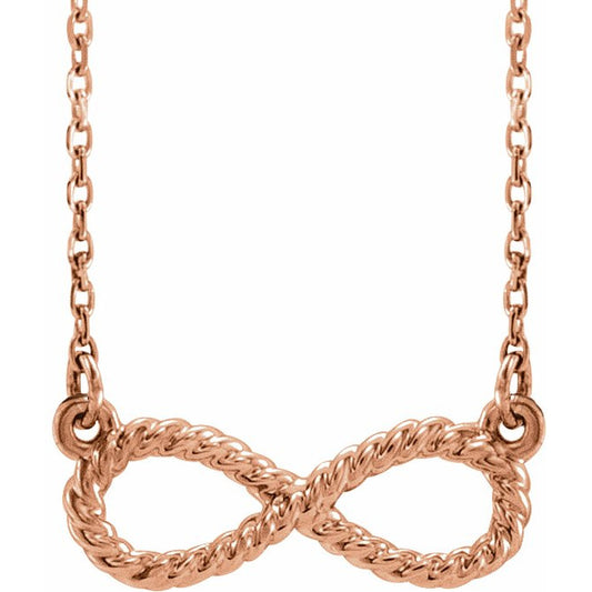 14K Rose Rope Infinity-Inspired 18 Necklace