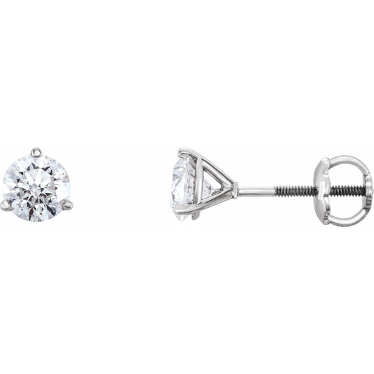 14K White 3/4 CTW Diamond Earrings