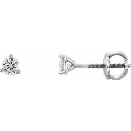 14K White 1/5 CTW Diamond Earrings